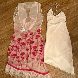 Blumarine pink sheer dress with lined slip